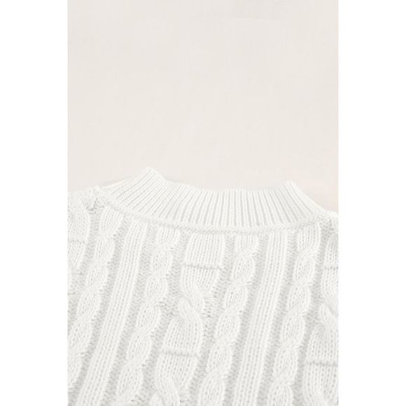 Azura Exchange  High Neck Cable Knit Sweater Vest - Picture 8 of 13